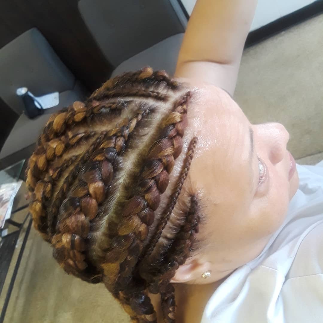 Feed in Braids with Gold and Copper Color
