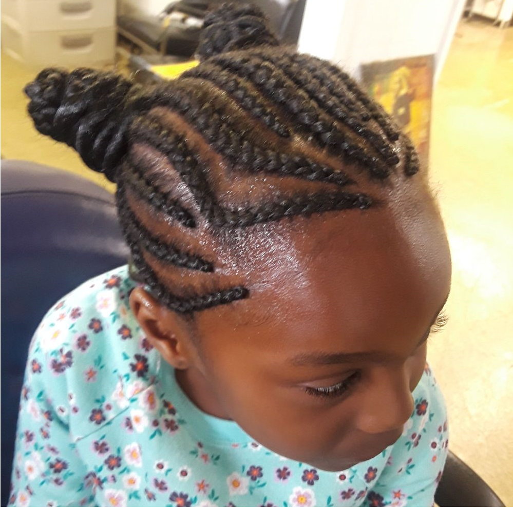 Young Girl French Braids