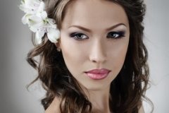 Formal hairstyle with flowers for a Wedding