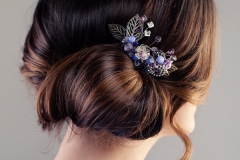 Bridal or Prom Hairstyle. Beautiful Woman with Brown Hair and Hairdeco, Back View